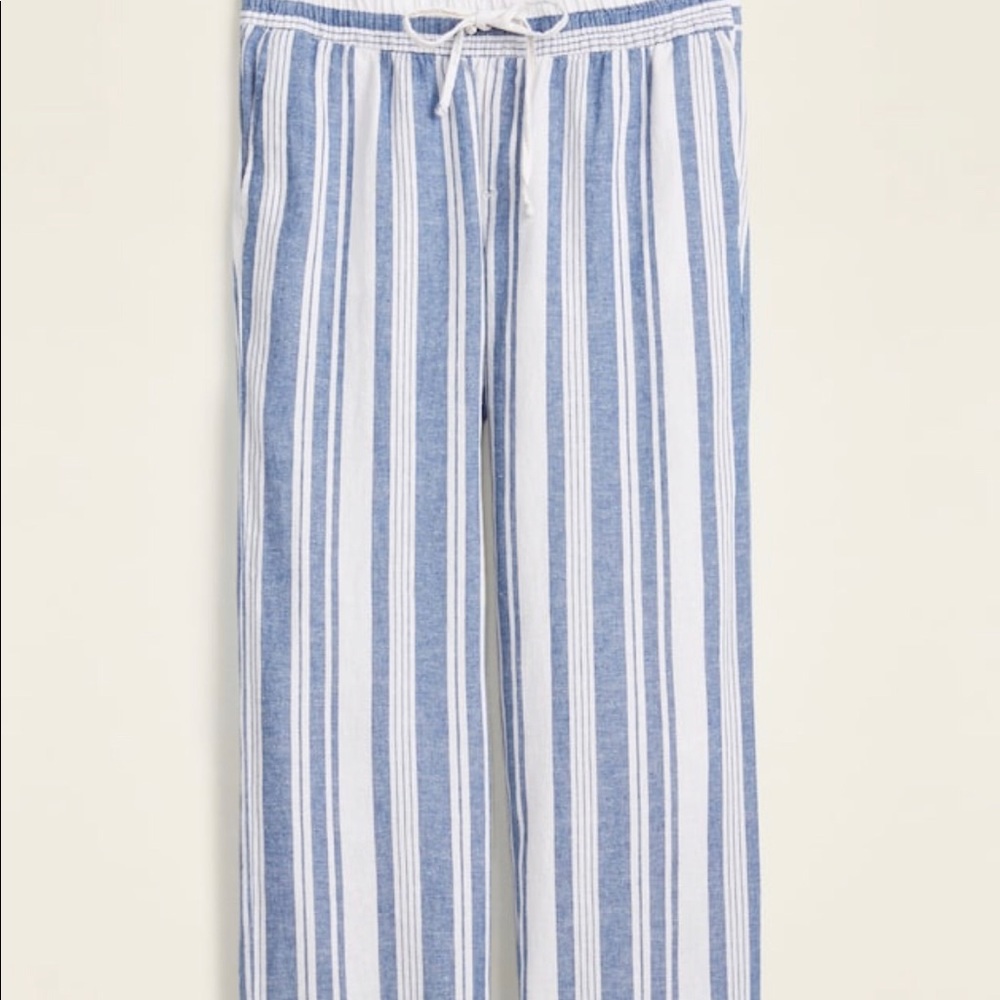 Linen beach blue  pants